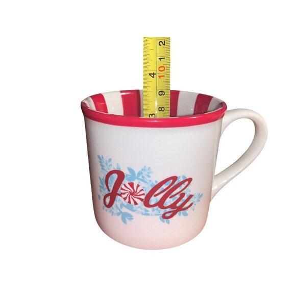 2007 Starbucks Jolly Red & White Peppermint Candy Holiday Coffee Mug 14oz - Picture 5 of 6